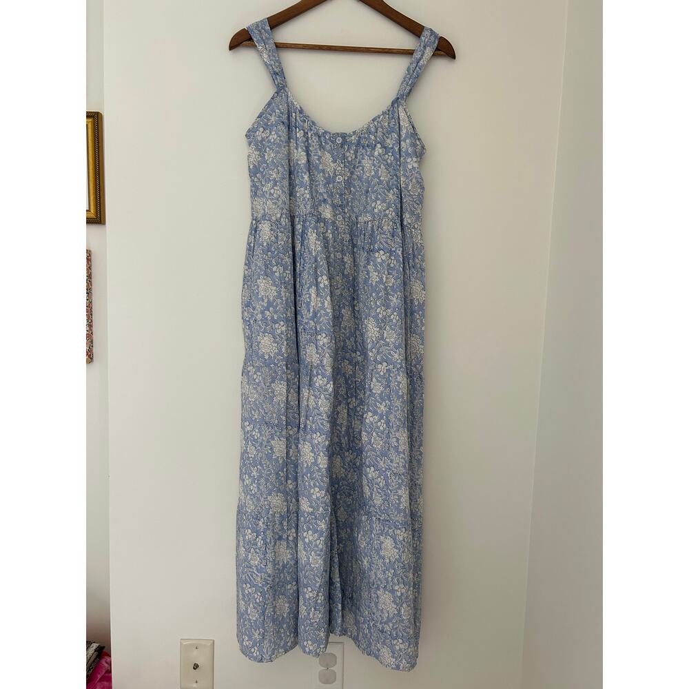 Light Blue Floral Sundress with Wide Straps